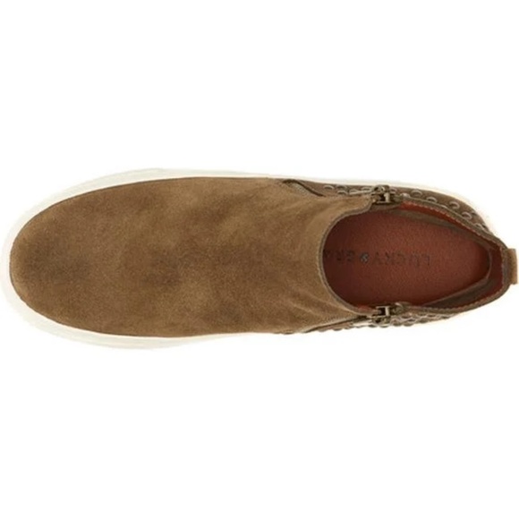 Lucky Brand Ivy Green Suede Hi-Top Moto Sneaker W6 - Picture 10 of 11